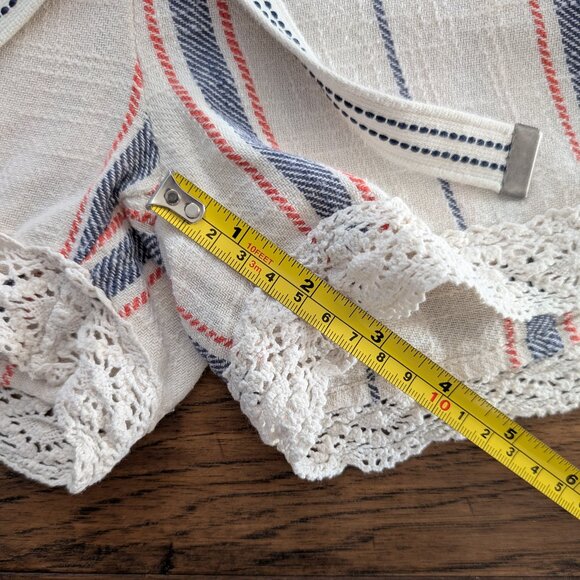 aerie boho shorts crochet lace trim cream striped size XS - Picture 10 of 15
